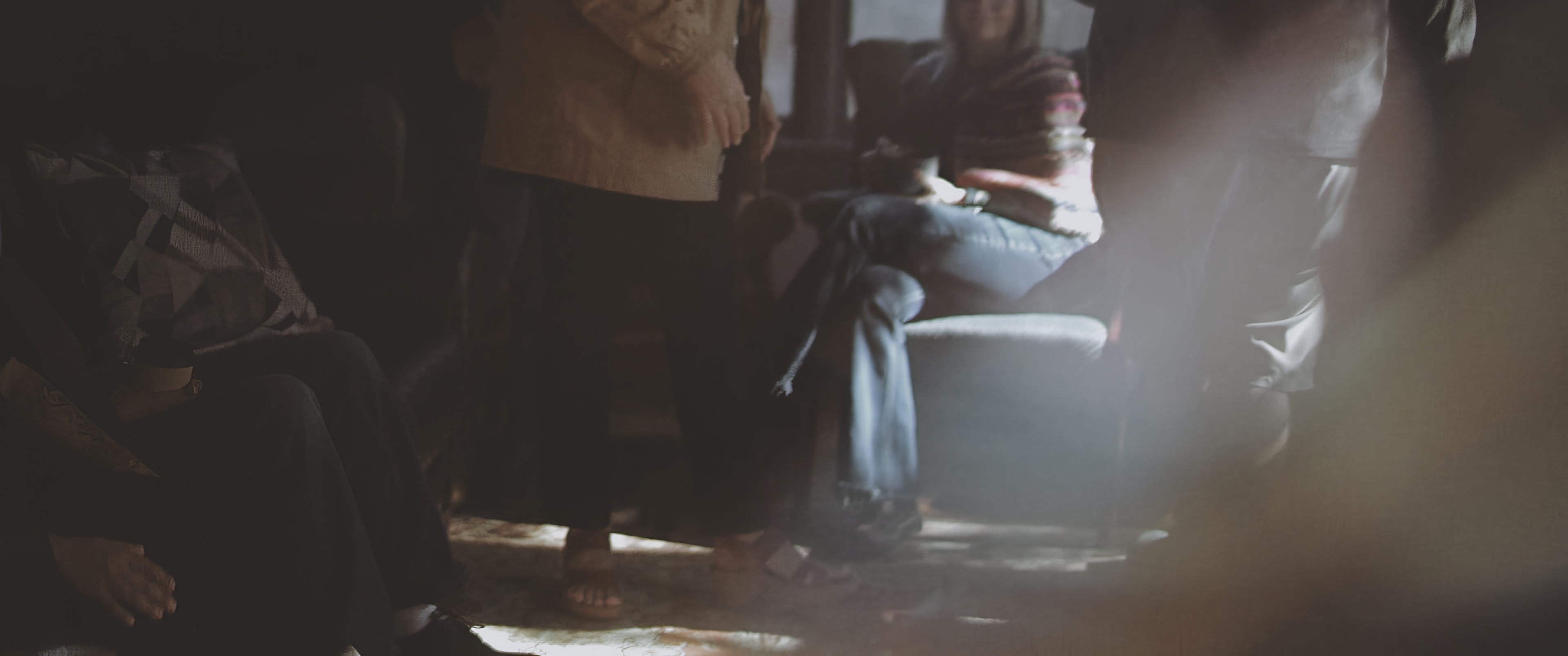 ReGroup. Feet on the rug, sunlight streaming in